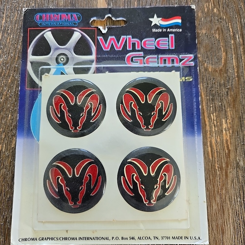 Vintage 90s Rally Wheel Gemz Automotive Accent Trim Dodge Ram NOS Retro 4pc